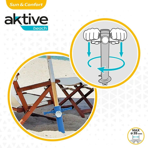Метален прът за Чадър Aktive Плаж 16 x 32 x 9,5 cm (20 броя)