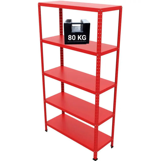 МЕТАЛЕН СТЕЛАЖ GRIMA 187X100X40 СМ. ЧЕРВЕН