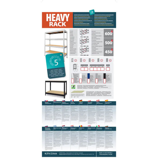 МЕТАЛЕН СТЕЛАЖ KOVONA HEAVY RACK 177Х160Х60 СМ.