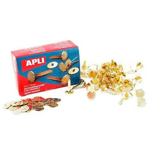 Метални подвързвачи Apli Златен 25 mm 100 Части (10 броя)