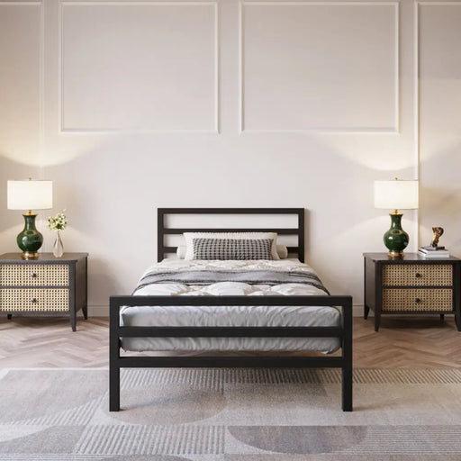 МЕТАЛНО ЛЕГЛО С РАМКА PETRA 90X200 ЧЕРНО