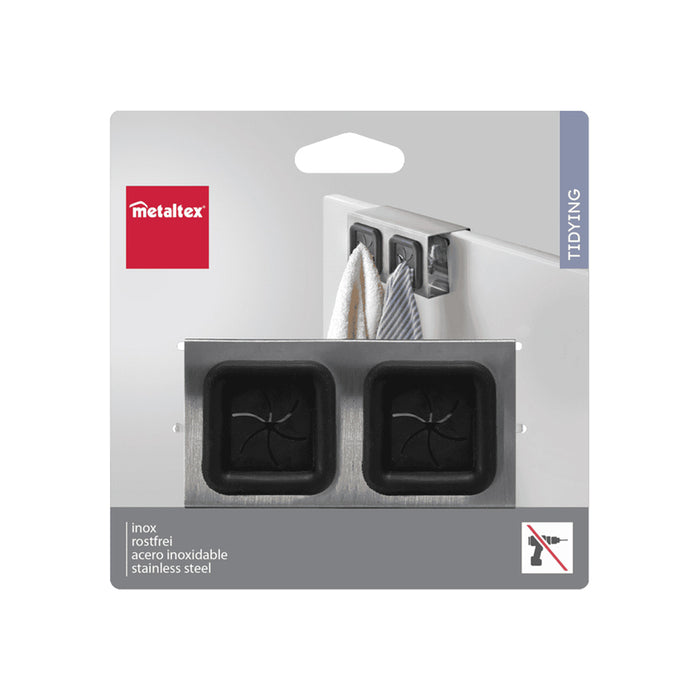 ДВОЕН ДЪРЖАЧ ЗА КЪРПИ TIDYING INOX METALTEX