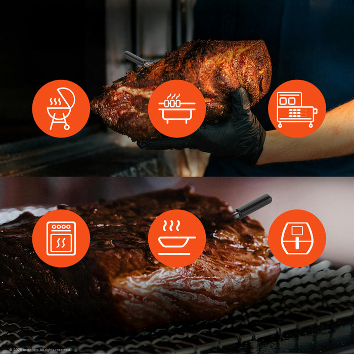 Meatmeet Pro Smart кухненски термометър с Bluetooth приложение, грил, фурна, пушилня - черен