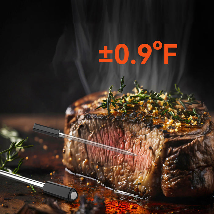 Meatmeet Pro Smart кухненски термометър с Bluetooth приложение, грил, фурна, пушилня - черен