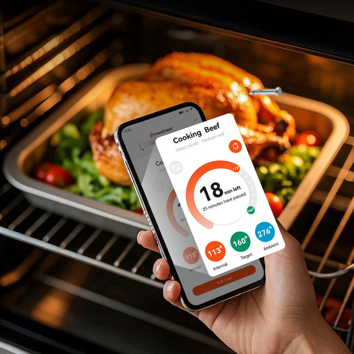 Meatmeet S Pro кухненски термометър с Bluetooth/WiFi приложение за грил, фурна, пушилня - сив