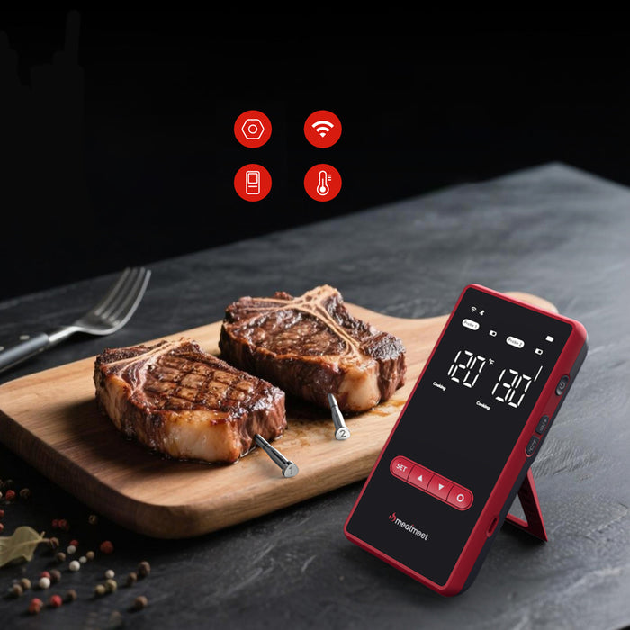 Meatmeet X Pro кухненски термометър с Bluetooth/WiFi приложение за грил, фурна, пушилня - черен