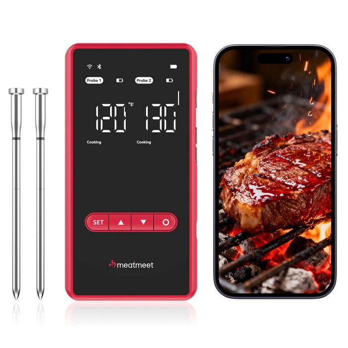 Meatmeet X Pro кухненски термометър с Bluetooth/WiFi приложение за грил, фурна, пушилня - черен