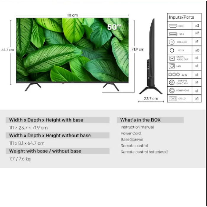 METZ Телевизор 50’’ UHD LED SMART TV 4K Ultra HD Google TV