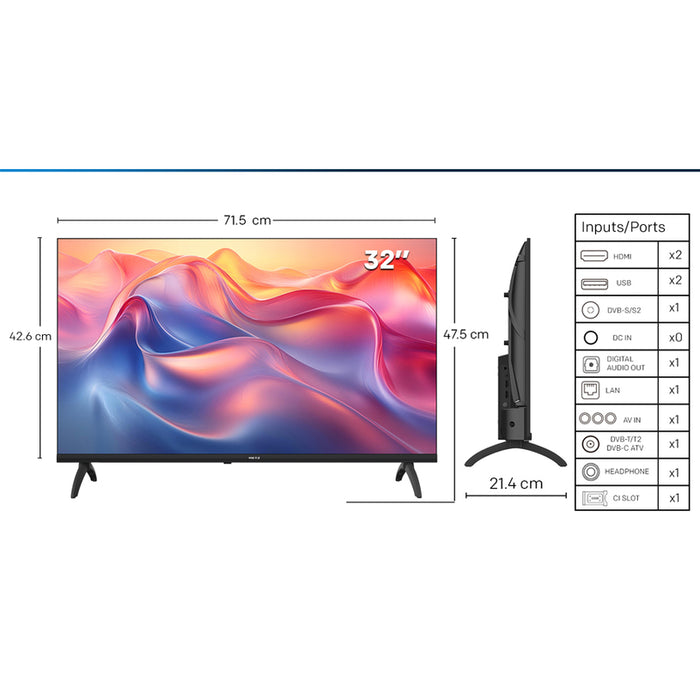 Телевизор METZ 32MTF6000Z LED SMART TV, GOOGLE TV, 32.0 ", 80.0 см