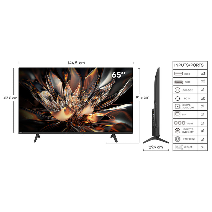 Телевизор METZ 65MNH7000Z 4K Ultra HD QD-Mini LED GOOGLE TV, SMART TV, 65.0 ", 164.0 см