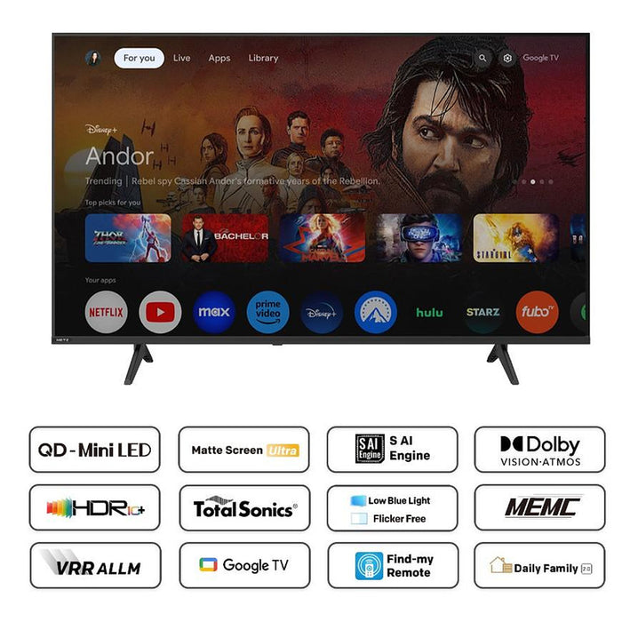 Телевизор Metz 55MNH7000Z , Mini LED , 55 inch, 139 см, 3840x2160 UHD-4K , Smart TV , Android