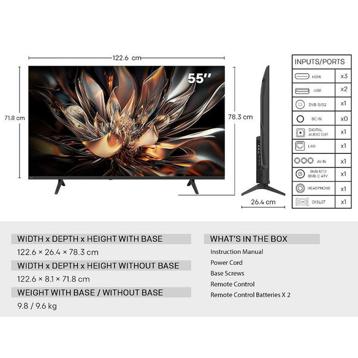 Телевизор Metz 55MNH7000Z , Mini LED , 55 inch, 139 см, 3840x2160 UHD-4K , Smart TV , Android