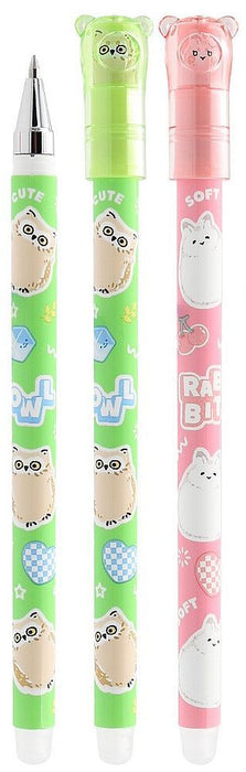 Изтриваема гел химикалка M&G Soft Animals - Owl, 0.7 mm, асортимент