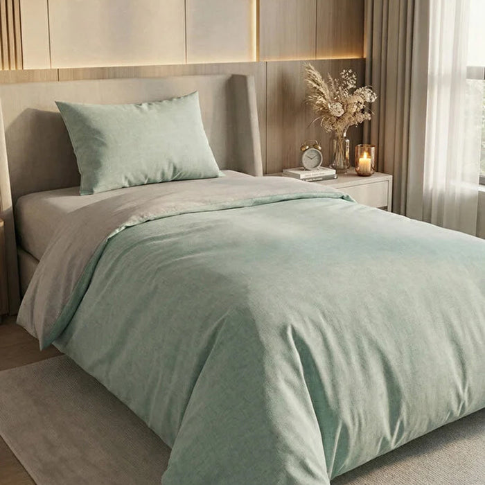 ЕДИНИЧЕН СПАЛЕН КОМПЛЕКТ 3 ЧАСТИ MIABELLA HOME ПОЛИКОТЪН МЕНТА