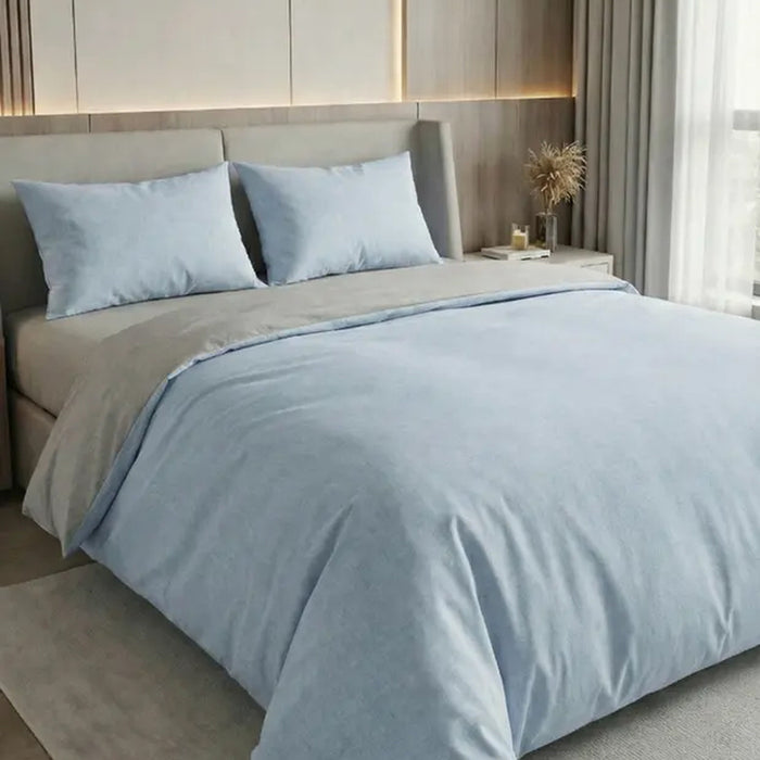 ДВОЕН СПАЛЕН КОМПЛЕКТ 4 ЧАСТИ MIABELLA HOME ПОЛИКОТЪН СИН