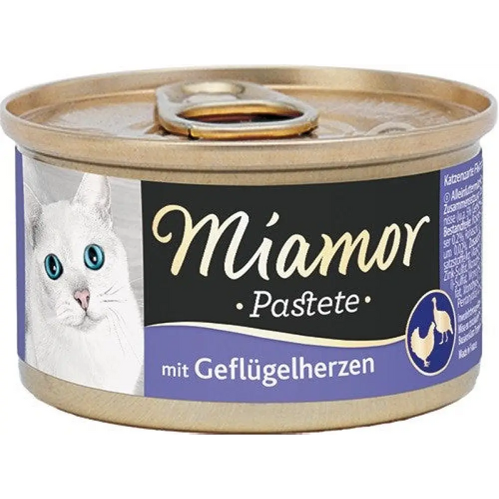 MIAMOR Pastete Птичи сърца - мокра храна за котки - 85гр