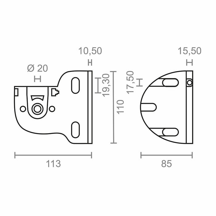 Опора за тента Micel TLD03 Бял 11,3 x 8,5 x 11 cm Ос