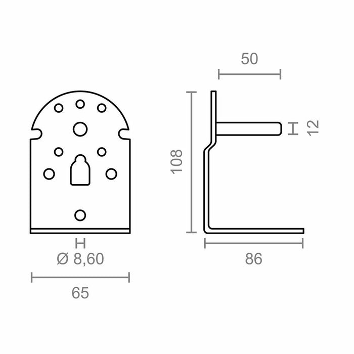 Опора за тента Micel TLD08 Бял 6,5 x 8,6 x 10,8 cm Ос