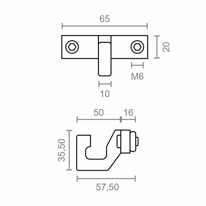 Кука за тента Micel TLD11 Бял 65 x 57,5 x 35,5 mm