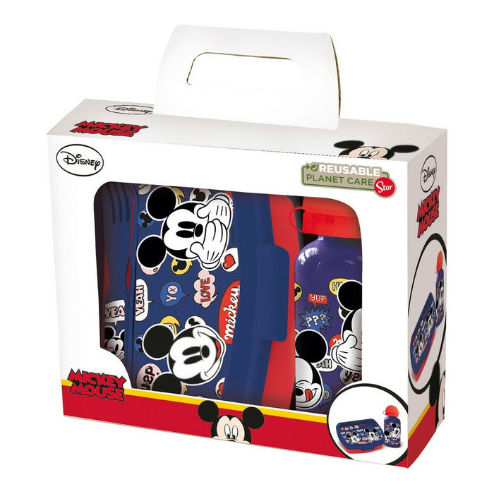 Комплект Детски Пособия Mickey Mouse Happy smiles 21 x 18 x 7 cm Червен Син