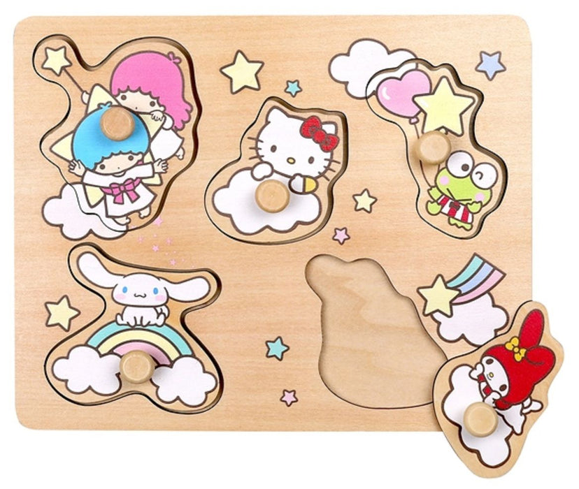 Дървен пъзел с дръжки Micki - Hello Kitty, 5 части