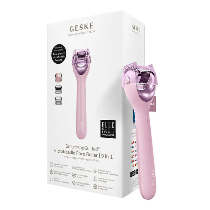 Micro Needle Face Roller 9in1 Geske с APP (розов)