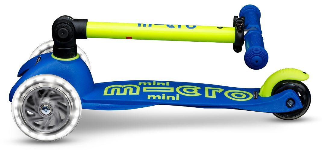 Детска тротинетка Micro - Mini Micro Deluxe Foldable Neon LED, Canary Yellow
