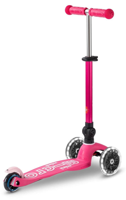 Детска тротинетка Micro - Mini Micro Deluxe Foldable LED, Pink
