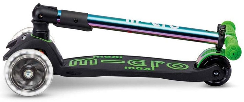 Детска тротинетка Micro - Maxi Micro Deluxe Foldable LED, Neochrome Green