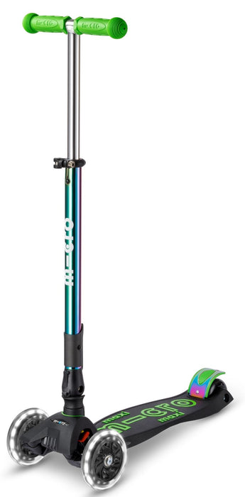 Детска тротинетка Micro - Maxi Micro Deluxe Foldable LED, Neochrome Green