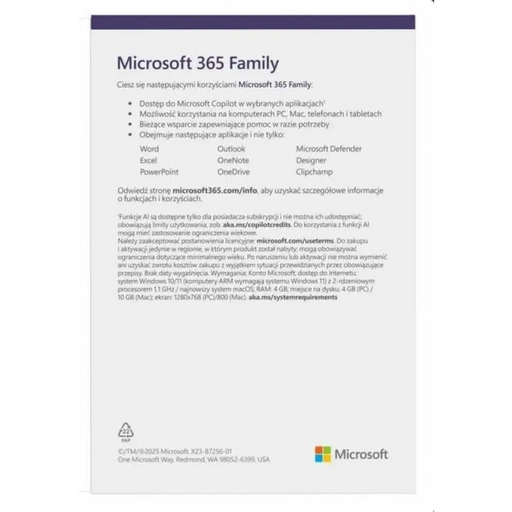 Microsoft 365 Family (6 потребители; 12 месеца) (EP2-32382)