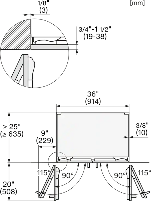 Вграден хладилник с фризер MIELE KFMC 3844 FD , 576 l, D , No Frost , Да