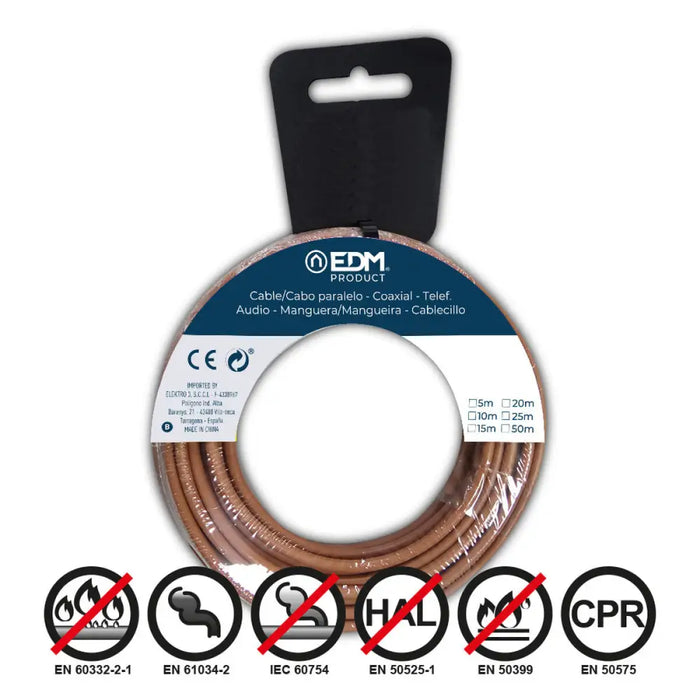 Микро SATA Combo кабел EDM 28457 Кафяв 10 m 2,5 mm
