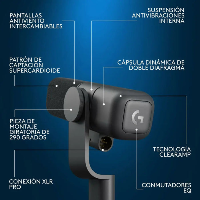 Микрофон Logitech 988-000565 Черен