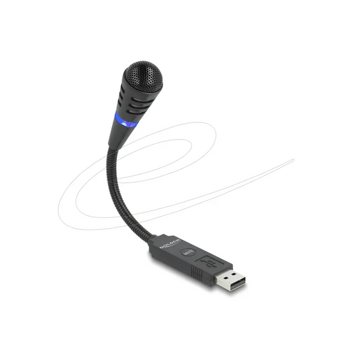 Микрофон с гъвкаво рамо Delock 66499 - USB и Mute бутон