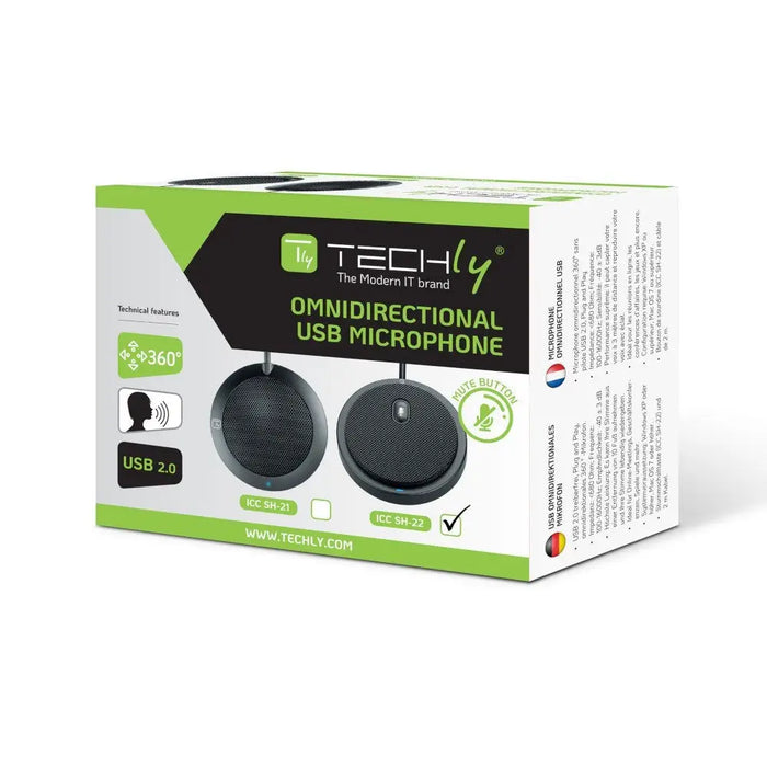 Микрофон Techly ICC SH-22 Черен Конферентен микрофон