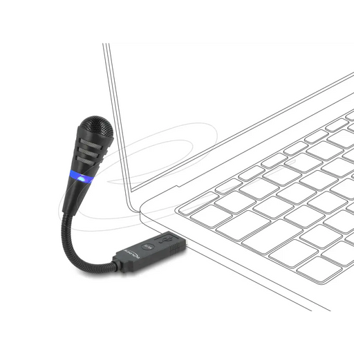 Микрофон с гъвкаво рамо Delock 66499 - USB и Mute бутон