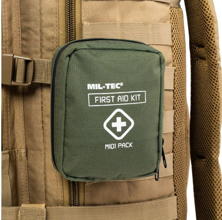Аптечка Mil-Tec Комплект за първа помощ Midi Pack - Маслинено зелено
