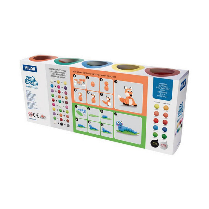 Игра от Пластелин Milan Soft dough 913510B Жълт Син Многоцветен 85 g Зеленчук (10 броя)