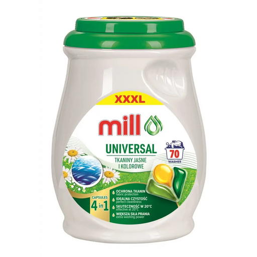 MILL PROFESSIONAL 3-камерни универсални капсули за пране 70