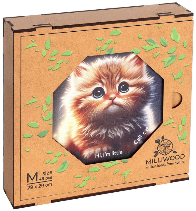 Дървен пъзел Milliwood от 46 части - Котето Кали (размер M)