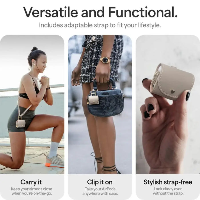 Мини чанта Spigen Cyrill за AirPods 4 - бежова