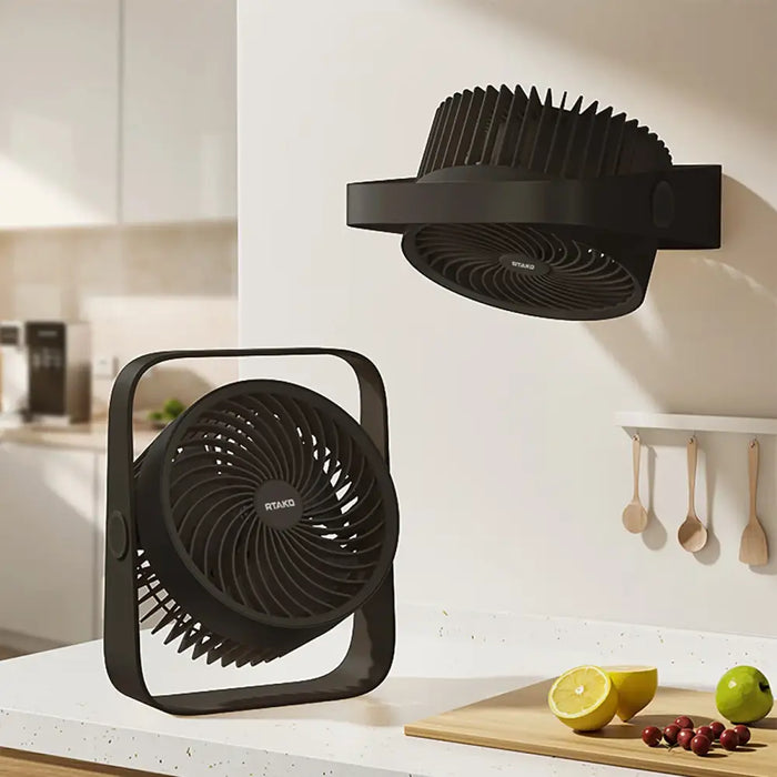 MINI DESK FAN SMALL USB C FAN 3600 mAh - черен