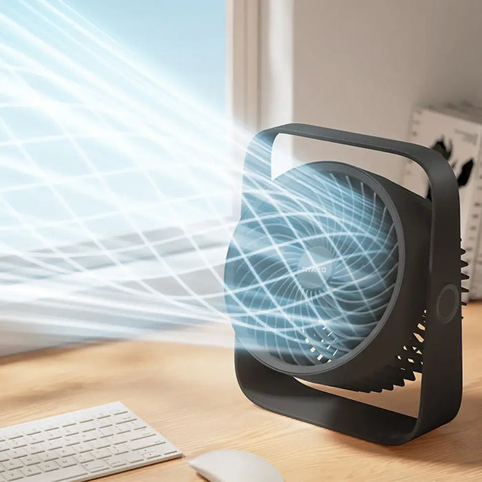 MINI DESK FAN SMALL USB C FAN 3600 mAh - черен