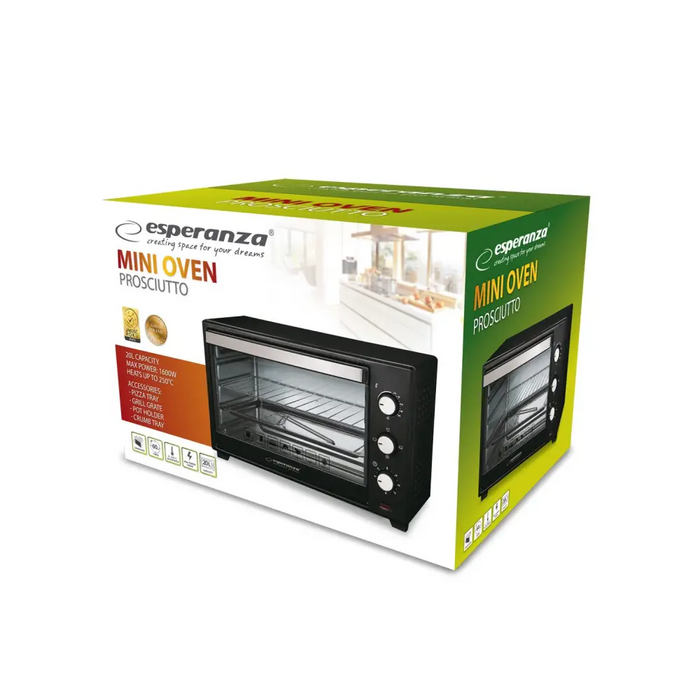 Мини фурна Esperanza EKO008 20 л 1600 W Черна