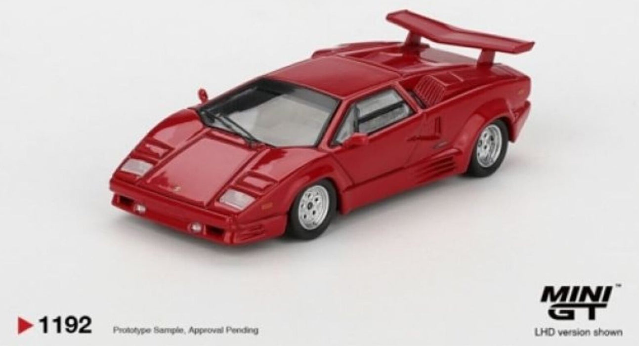 Колекционерски модел Mini GT Съвременни: Автомобили - Lamborghini Countach 25th Anniversary Red, 1988 (LHD)