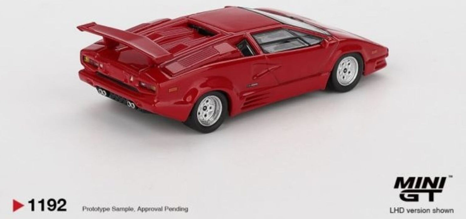 Колекционерски модел Mini GT Съвременни: Автомобили - Lamborghini Countach 25th Anniversary Red, 1988 (LHD)