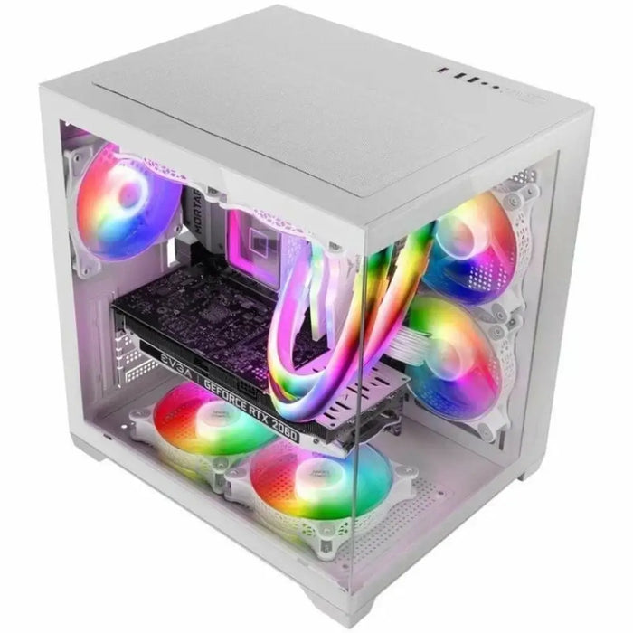 мини висока кутия ATX / ITX Mars Gaming MCVIEW2W Бял