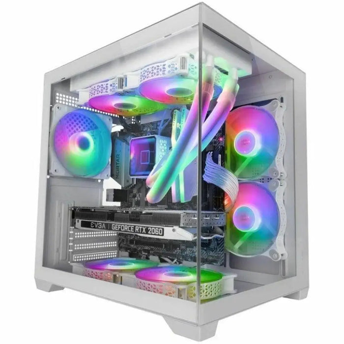 мини висока кутия ATX / ITX Mars Gaming MCVIEW2W Бял