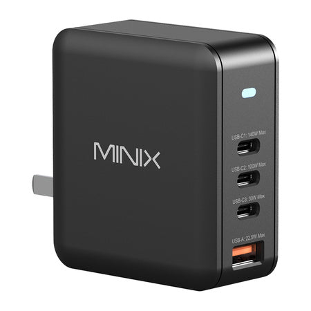 Зарядно за стена Minix P165 GaN с 3 USB-C и 1 USB-A порта